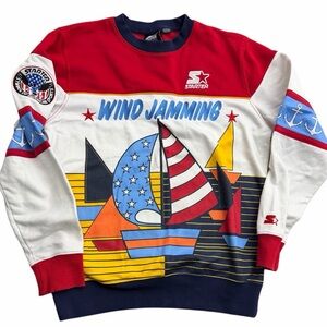 Starter Wind Jamming Sailing Sweatshirt Men’s Medium – Nautical Yacht Club Retro